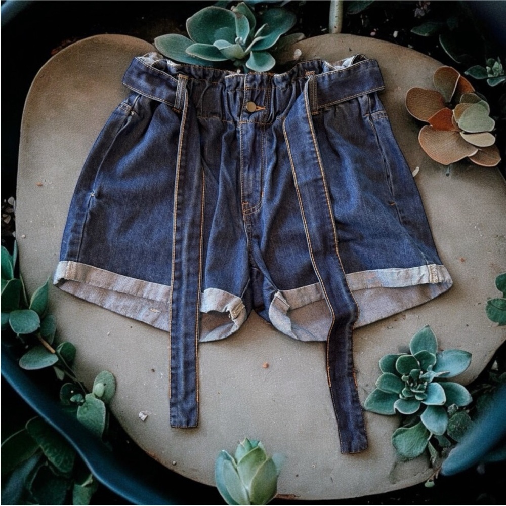 Belted Jean Shorts